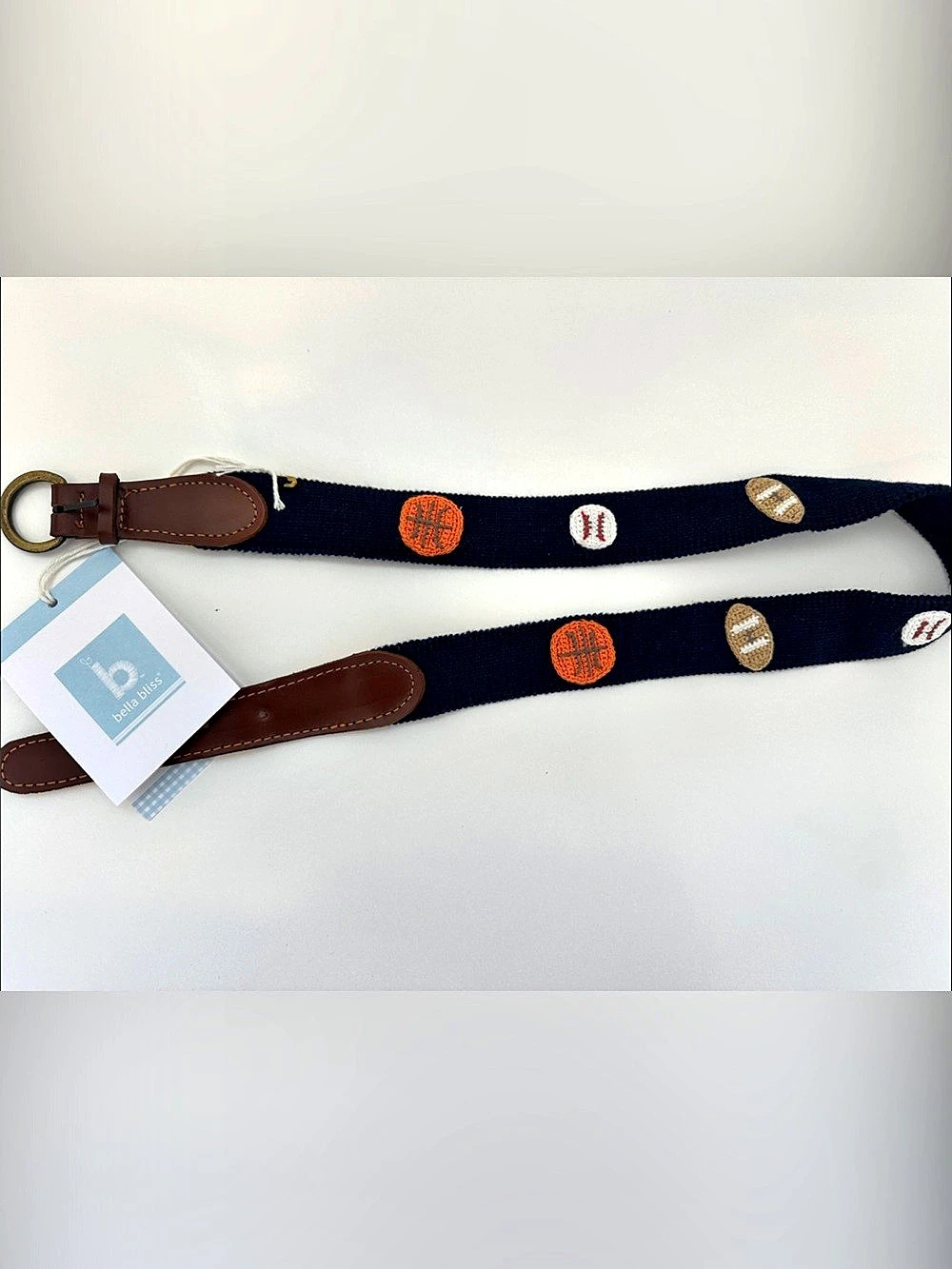 Bella Bliss Sport Crochet Belt Blue & Brown Medium